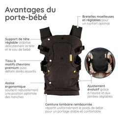 Porte-bébé Flip Luxe 4-en-1 - Gris Herringbone