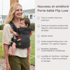 Porte-bébé Flip Luxe 4-en-1 - Gris Herringbone