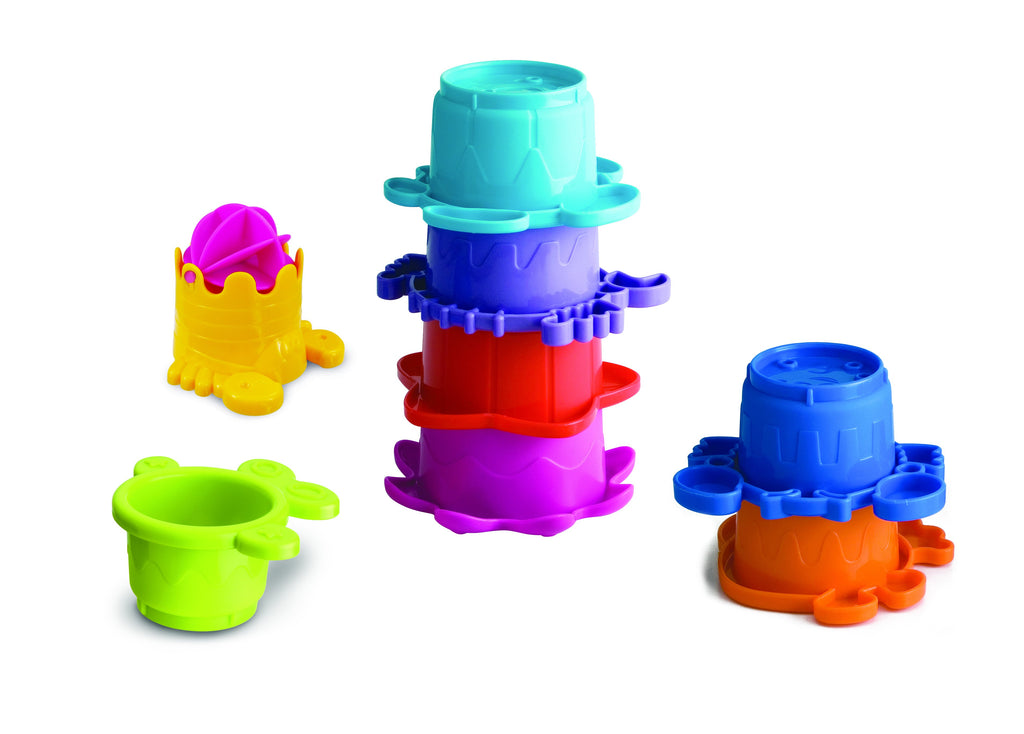 6 gobelets gigognes colorés pour bébé - Jeu de plage • Jouétopia